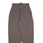 Womens Relaxed Fit Brown Polyester Blend Trousers W25 L27 Pleated Zip Pocket