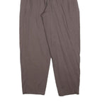 Womens Relaxed Fit Brown Polyester Blend Trousers W25 L27 Pleated Zip Pocket