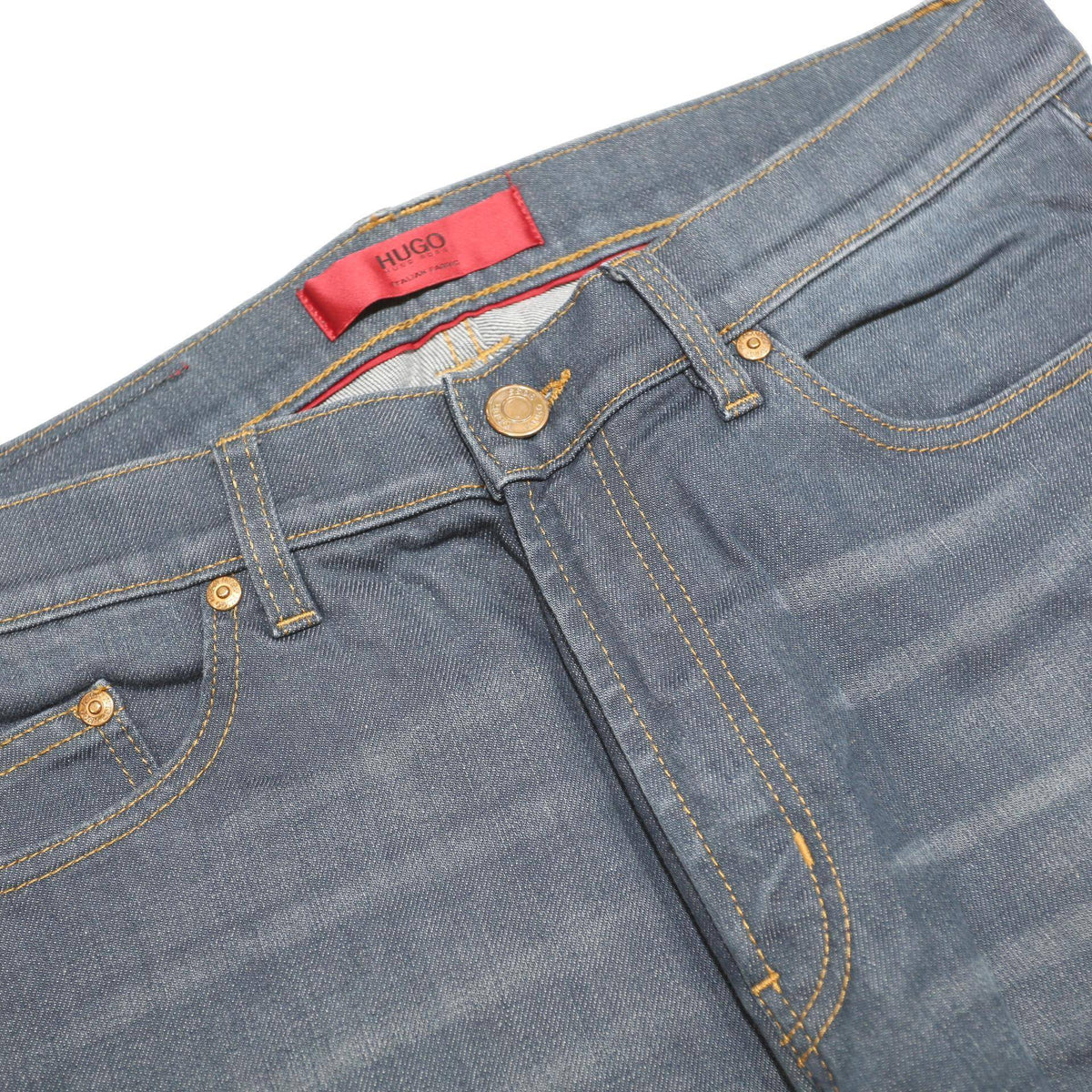 HUGO Mens Slim Blue Denim Jeans W32 L27 Zip Cotton Blend Casual Fashion