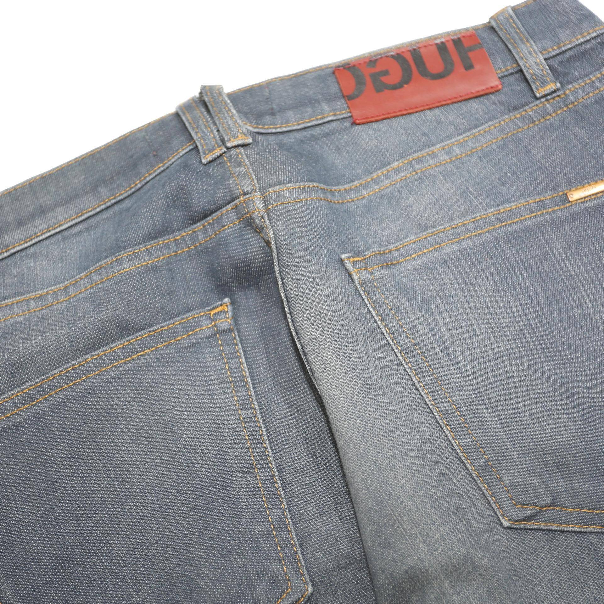 HUGO Mens Slim Blue Denim Jeans W32 L27 Zip Cotton Blend Casual Fashion