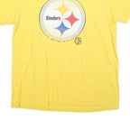 MAJESTIC Womens Yellow Steelers Graphic T-Shirt L Short Sleeve Crew Neck