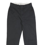 DICKIES Mens Cotton Blend Black Regular Straight Trousers W28 L26 Zip Workwear