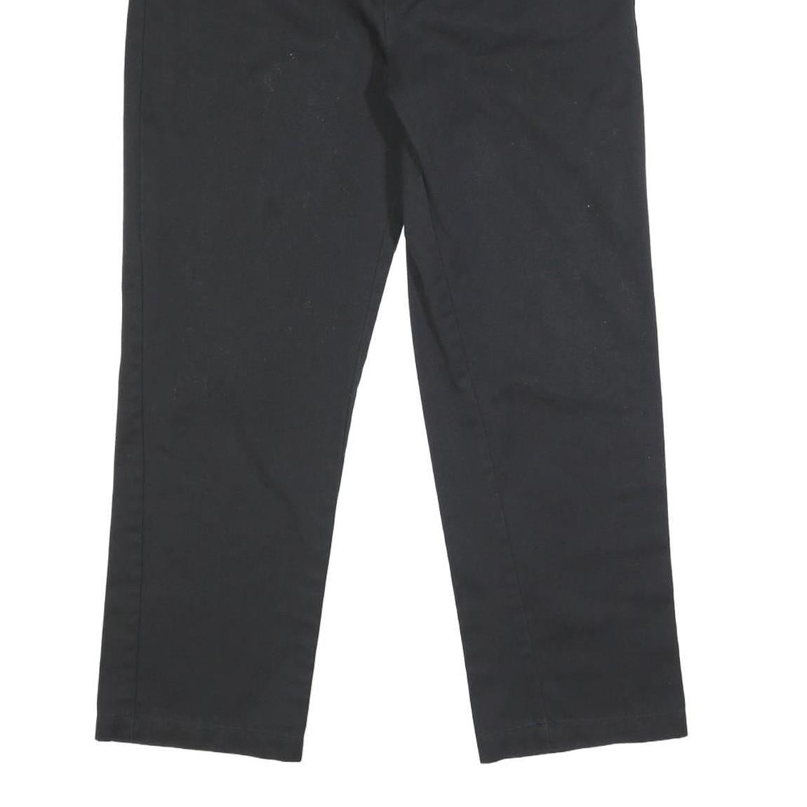 DICKIES Mens Cotton Blend Black Regular Straight Trousers W28 L26 Zip Workwear