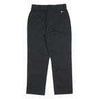 DICKIES Mens Cotton Blend Black Regular Straight Trousers W28 L26 Zip Workwear