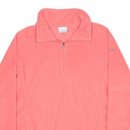 COLUMBIA Womens Coral Pink Plain Pullover Fleece Jumper Size L Outdoor Casual