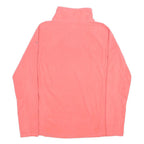 COLUMBIA Womens Coral Pink Plain Pullover Fleece Jumper Size L Outdoor Casual