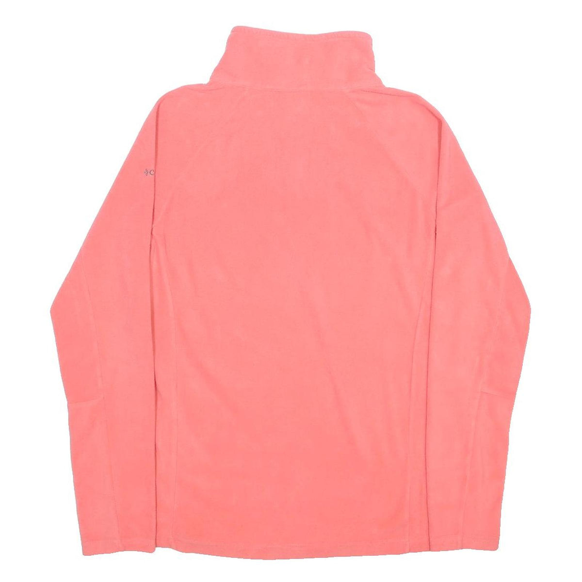 COLUMBIA Womens Coral Pink Plain Pullover Fleece Jumper Size L Outdoor Casual
