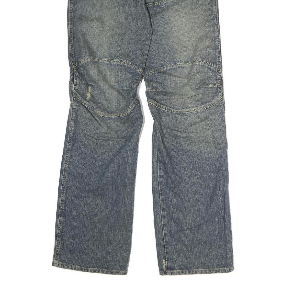 JETLAG AUTHORIZED Mens Jeans Blue Regular Straight Denim Stone Wash W36 L37