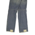 JETLAG AUTHORIZED Mens Jeans Blue Regular Straight Denim Stone Wash W36 L37