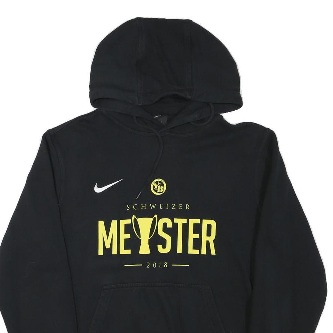 NIKE Mens Black Schweizer Meister 2018 Cotton Blend Pullover Hoodie M Sportswear