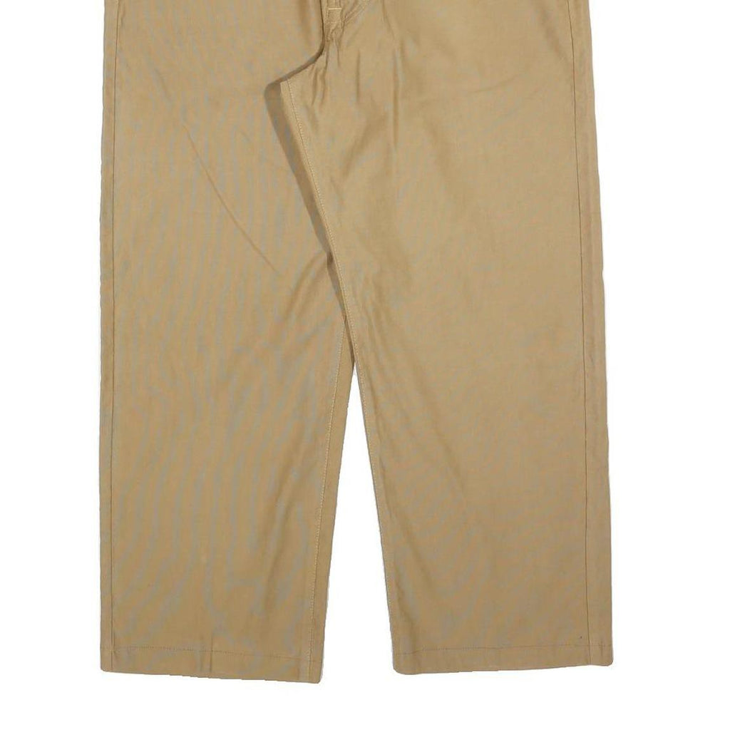 BOSS HUGO BOSS Mens Cotton Blend Beige Regular Fit Straight Trousers W36 L26