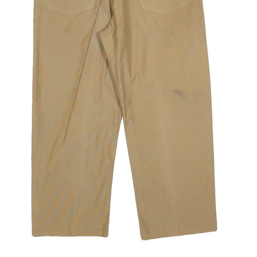 BOSS HUGO BOSS Mens Cotton Blend Beige Regular Fit Straight Trousers W36 L26
