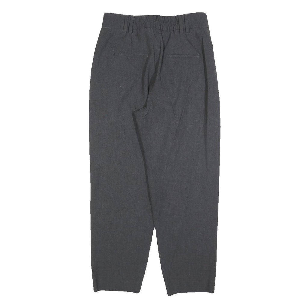 ZARA Womens Polyester Blend Grey Regular Tapered Trousers W28 L25 Smart Casual