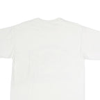 Mens White Cotton Graphic T-Shirt L Short Sleeve Crew Neck Vintage Racing Style