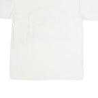 Mens White Cotton Graphic T-Shirt L Short Sleeve Crew Neck Vintage Racing Style