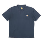 CARHARTT Mens Navy Blue Pocket Polo Shirt Short Sleeve L Workwear Casual