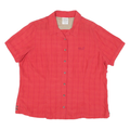 JACK WOLFSKIN Womens Red Cotton Blend Shirt 2XL Outdoor Casual Short Sleeve