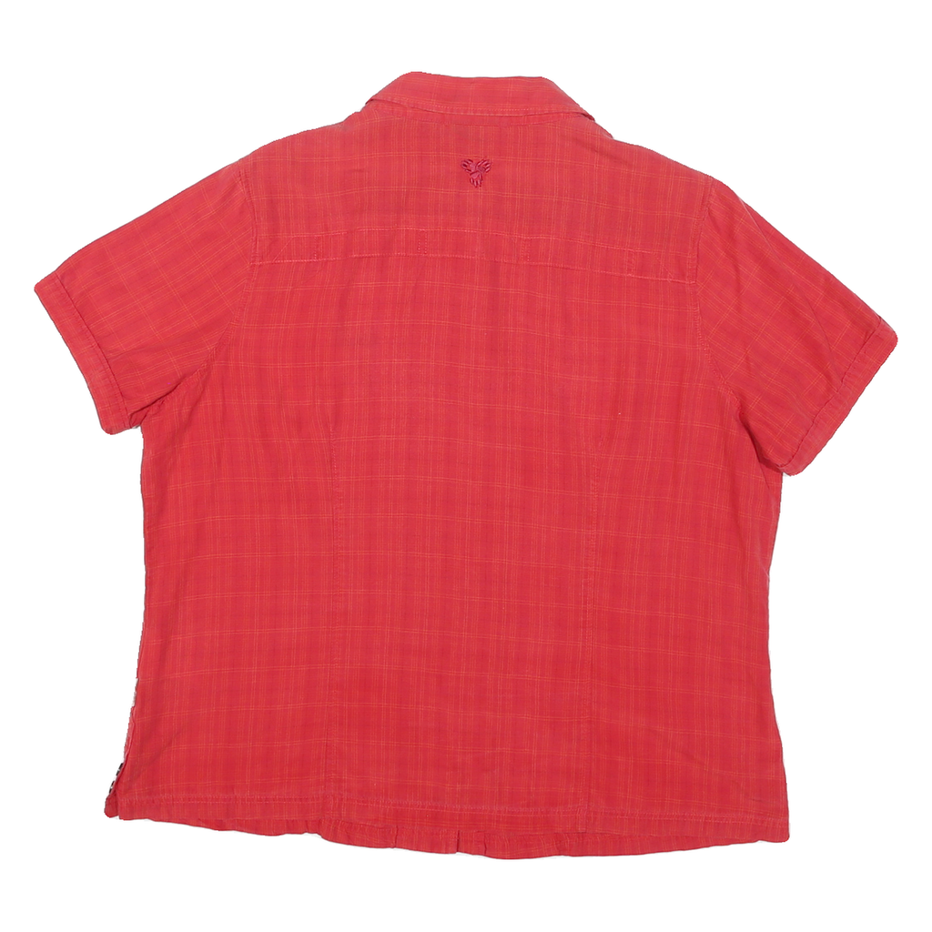 JACK WOLFSKIN Womens Red Cotton Blend Shirt 2XL Outdoor Casual Short Sleeve