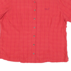 JACK WOLFSKIN Womens Red Cotton Blend Shirt 2XL Outdoor Casual Short Sleeve