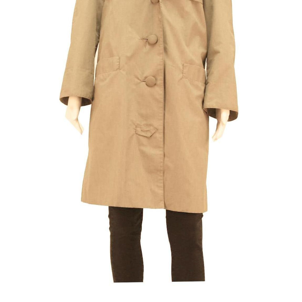 CROYDON Womens Beige Button Cotton Blend Classic Jacket M Plain Stylish