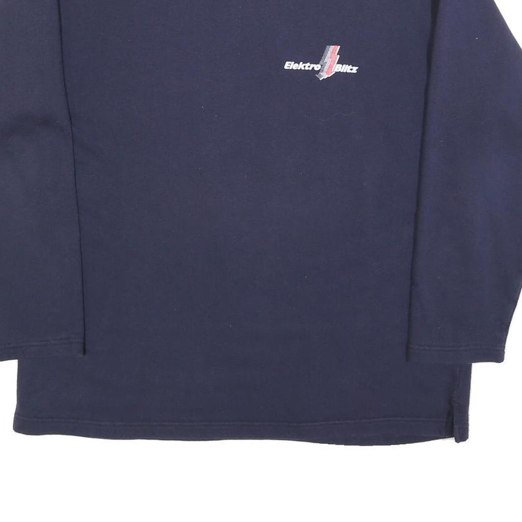 DETTO FATTO Mens Navy Blue Elektro Blitz Crew Neck L Cotton Blend Sweatshirt