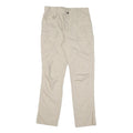 Mens Cotton Blend Beige Regular Fit Straight Leg Trousers W30 L30 Casual Wear