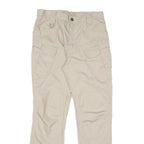 Mens Cotton Blend Beige Regular Fit Straight Leg Trousers W30 L30 Casual Wear