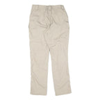 Mens Cotton Blend Beige Regular Fit Straight Leg Trousers W30 L30 Casual Wear