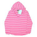 REGATTA Womens Pink & White Striped Hoodie UK 18 Cotton Blend Casual Pullover