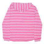 REGATTA Womens Pink & White Striped Hoodie UK 18 Cotton Blend Casual Pullover