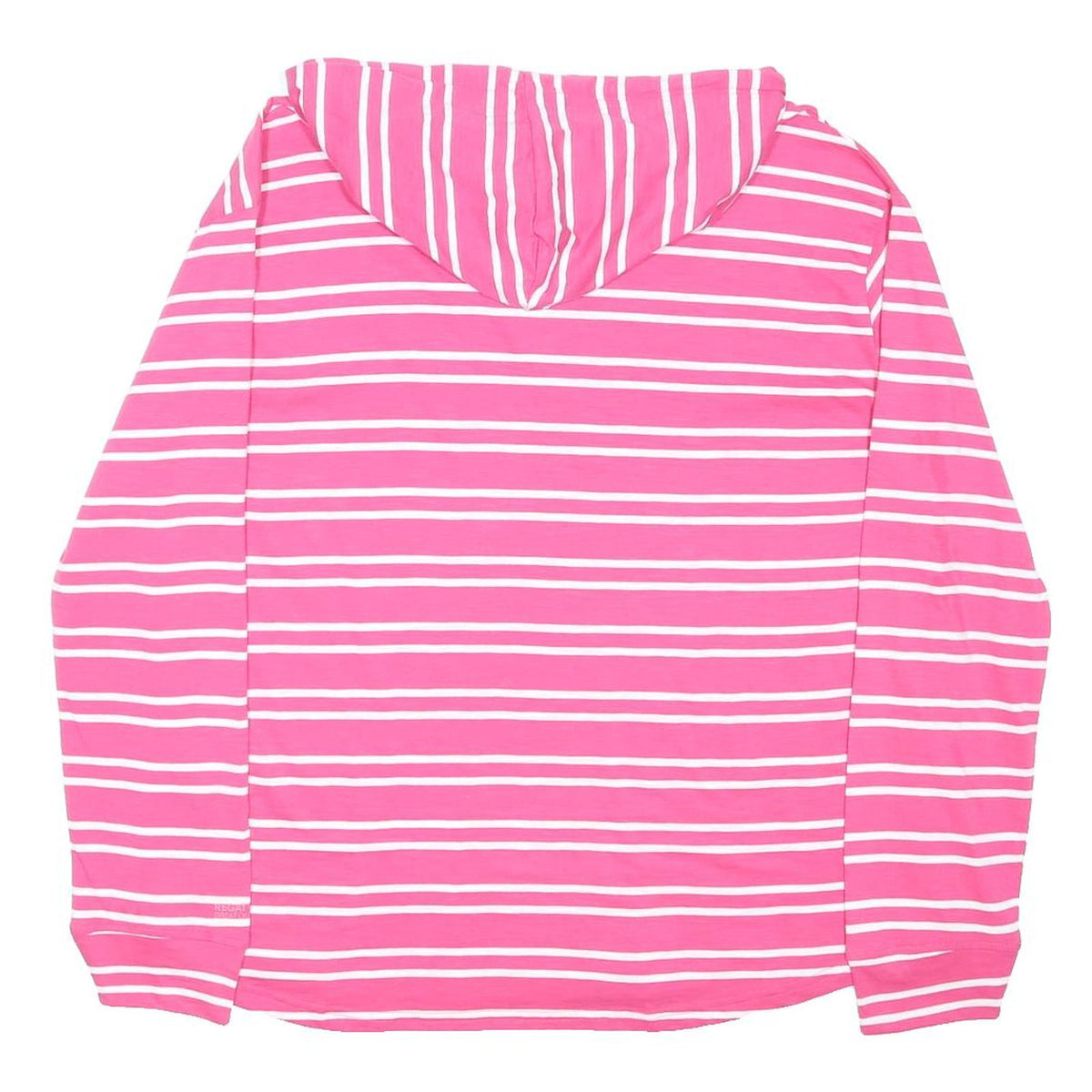 REGATTA Womens Pink & White Striped Hoodie UK 18 Cotton Blend Casual Pullover