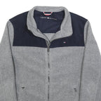 TOMMY HILFIGER Mens Grey & Navy Casual Zip Jacket M Polyester Plain Lightweight