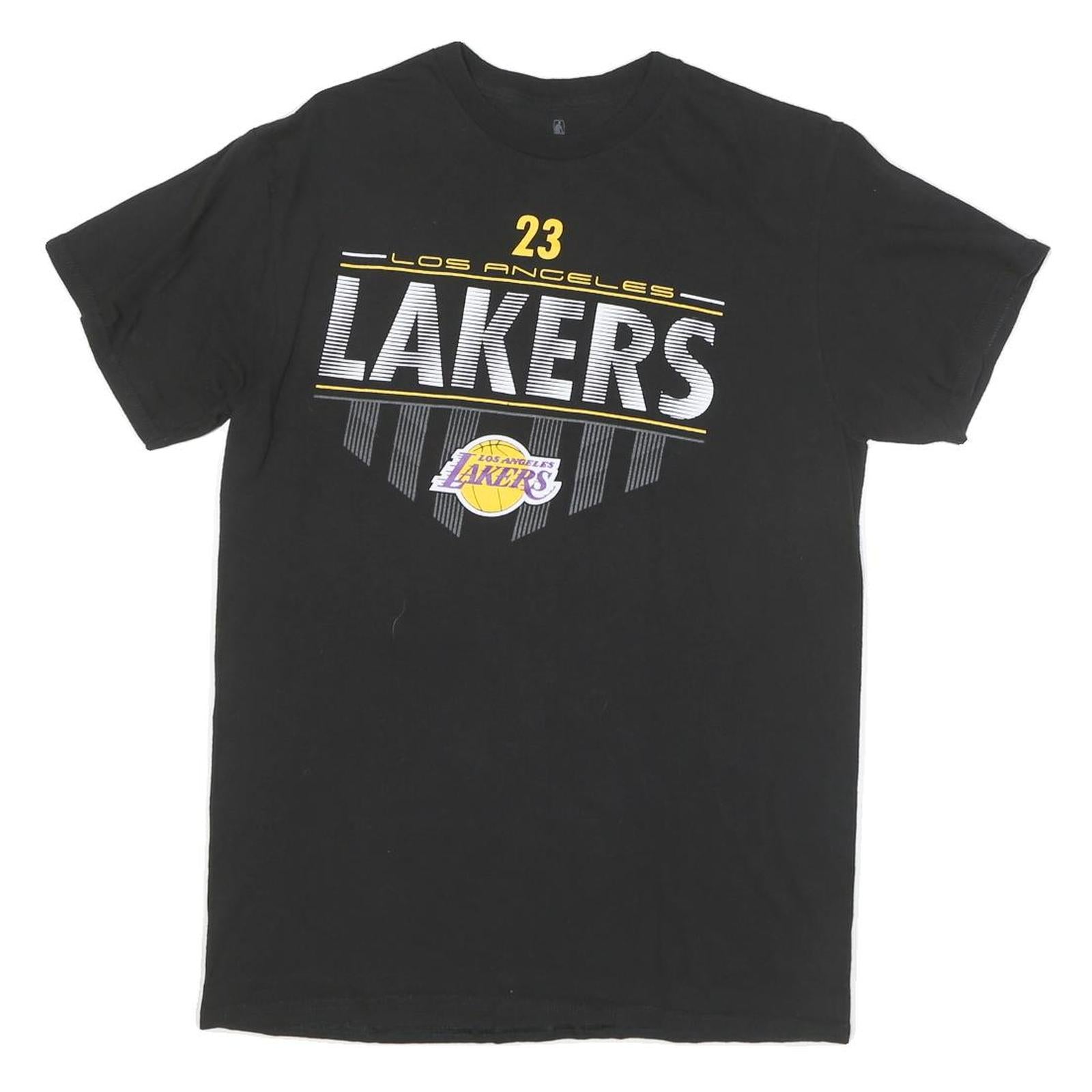 NBA Mens Black Los Angeles Lakers Lebron James T-Shirt M Short Sleeve Crew Neck