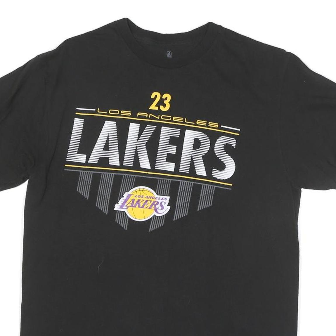 NBA Mens Black Los Angeles Lakers Lebron James T-Shirt M Short Sleeve Crew Neck