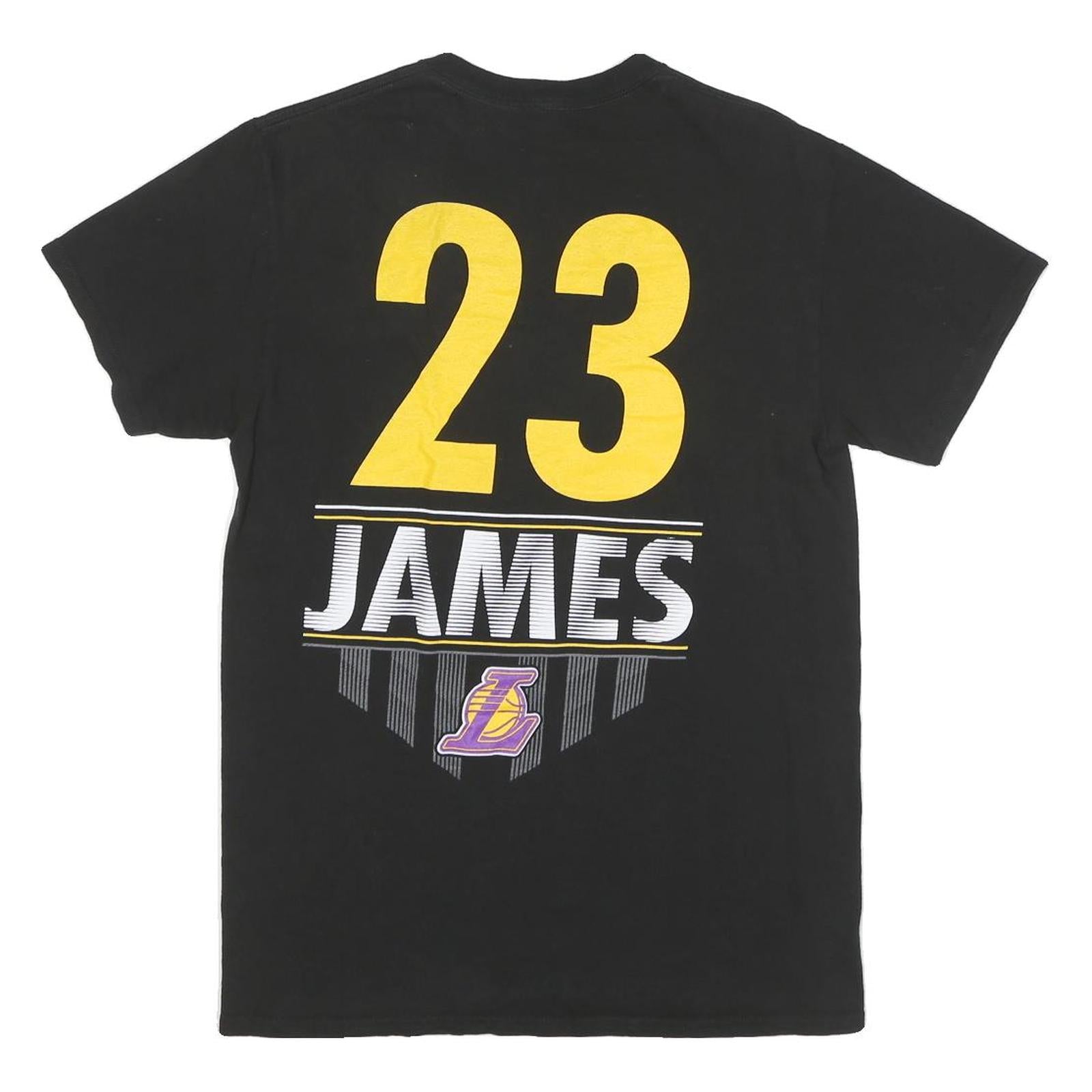 NBA Mens Black Los Angeles Lakers Lebron James T-Shirt M Short Sleeve Crew Neck