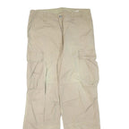 CARHARTT Mens Cotton Blend Beige Regular Cargo Trousers W36 L30 Workwear Utility