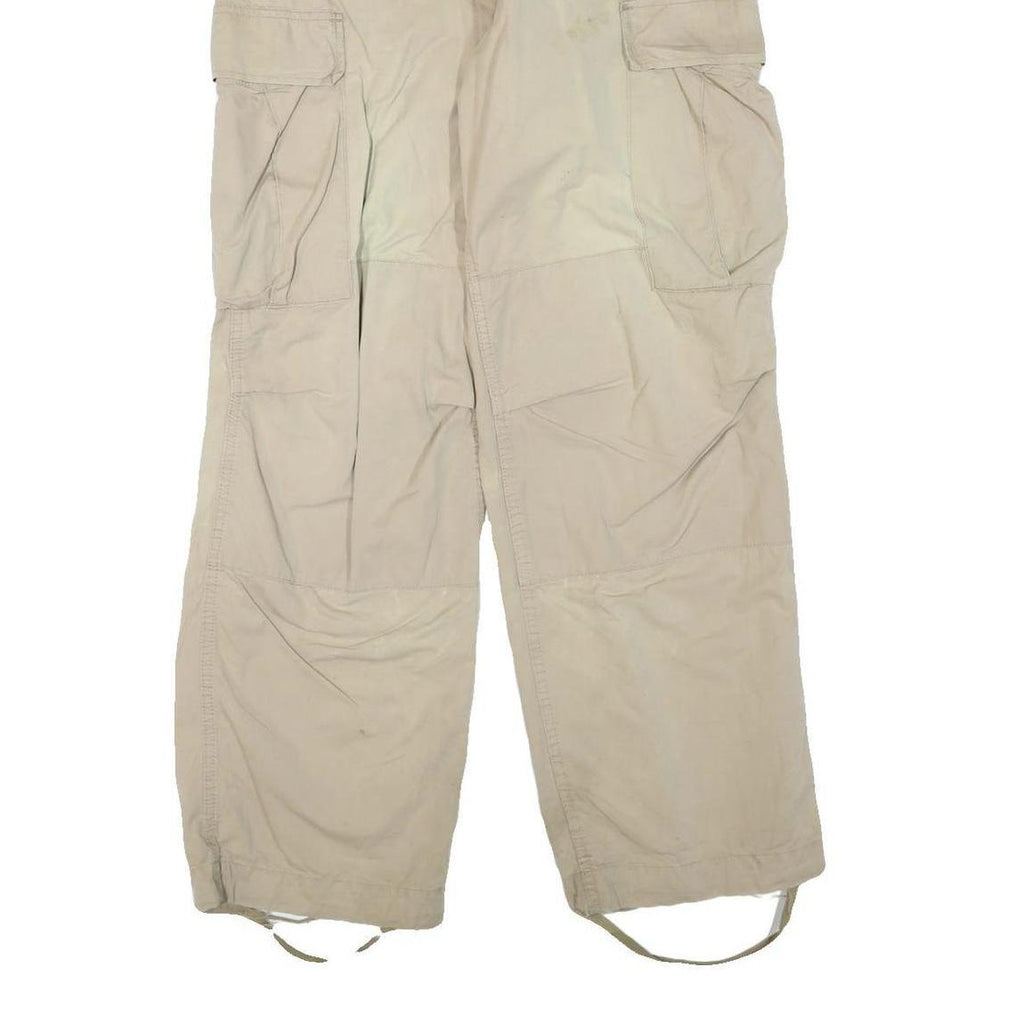 CARHARTT Mens Cotton Blend Beige Regular Cargo Trousers W36 L30 Workwear Utility