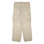 CARHARTT Mens Cotton Blend Beige Regular Cargo Trousers W36 L30 Workwear Utility