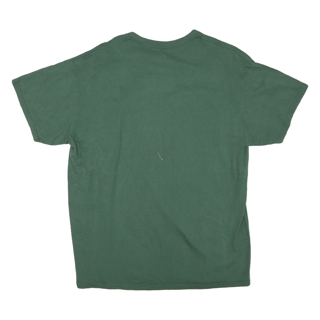 MAJESTIC Mens Green Green Bay Packers Graphic T-Shirt L Short Sleeve Crew Neck