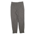 GARDEUR Womens Wool Woven Grey Check Regular Fit Straight Trousers W32 L30 Zip