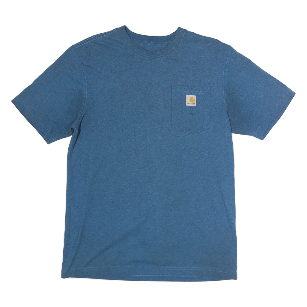 CARHARTT Mens Blue & Yellow Pocket T-Shirt M Short Sleeve Crew Neck Cotton