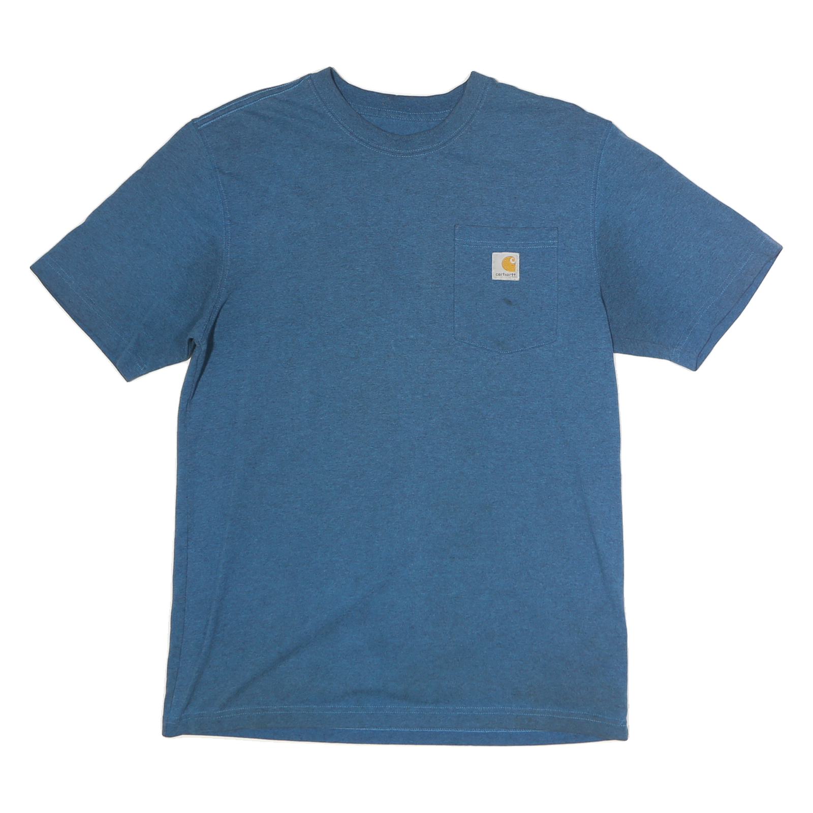 CARHARTT Mens Blue & Yellow Pocket T-Shirt M Short Sleeve Crew Neck Cotton