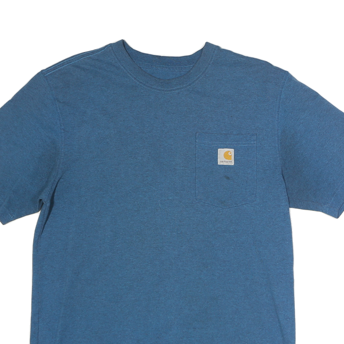 CARHARTT Mens Blue & Yellow Pocket T-Shirt M Short Sleeve Crew Neck Cotton