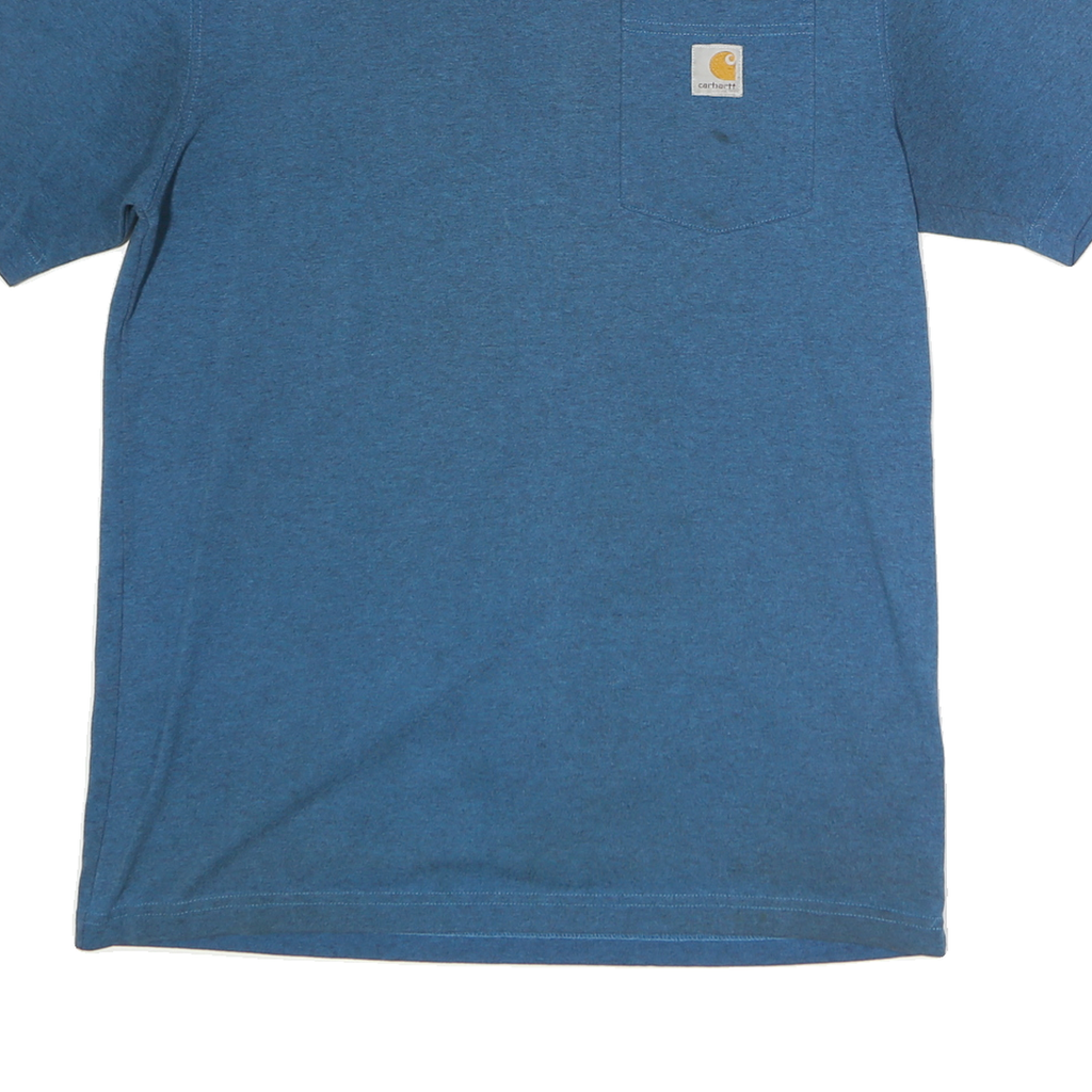 CARHARTT Mens Blue & Yellow Pocket T-Shirt M Short Sleeve Crew Neck Cotton