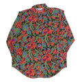 PARTNERS Womens Black Floral Shirt Long Sleeve Collared L Polyester Blend Blouse