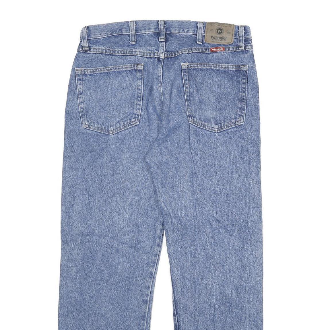 WRANGLER Mens Jeans Blue Regular Straight Denim Medium W35 L30 Classic Cotton