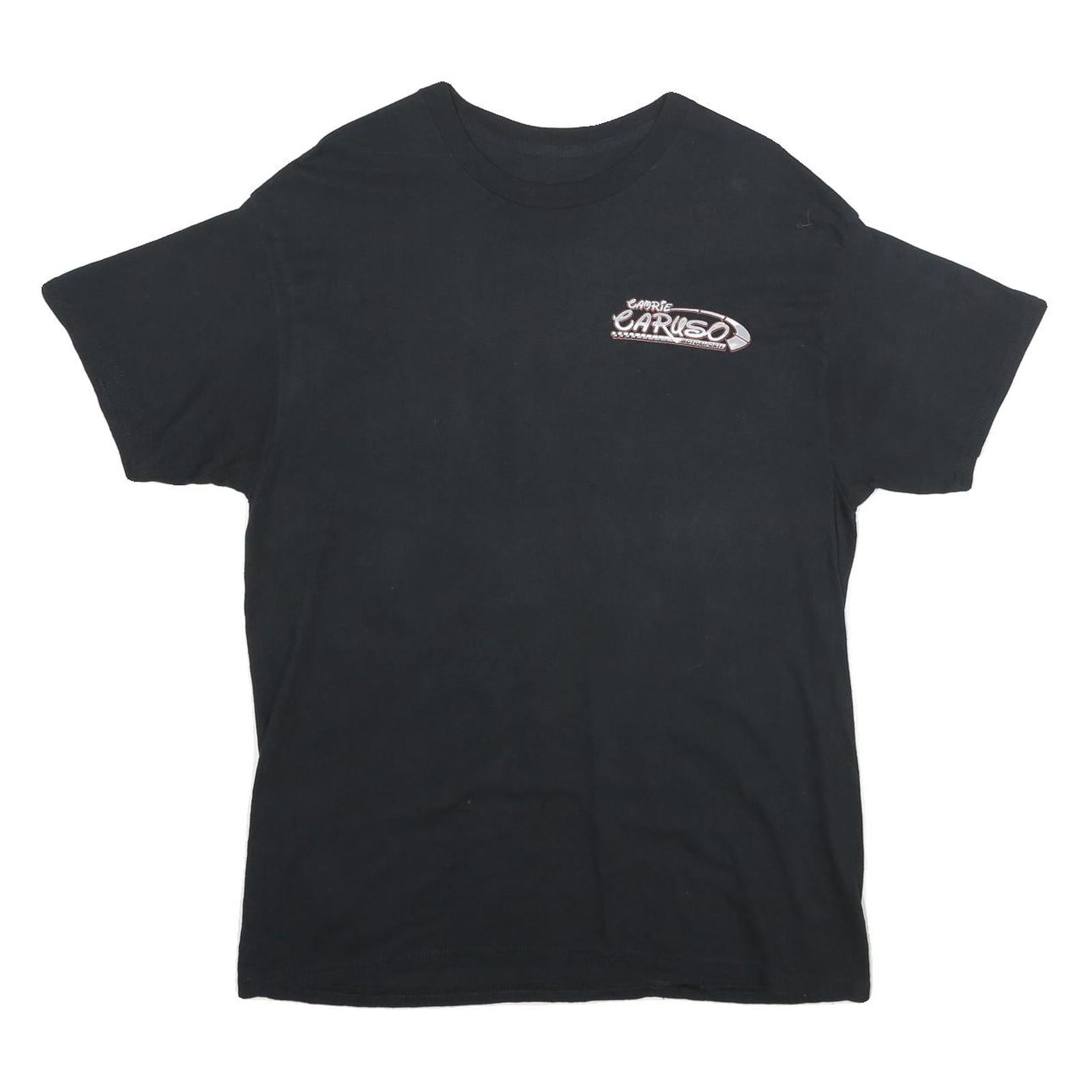 Mens Black Carrie Caruso Graphic T-Shirt M Short Sleeve Crew Neck Motor Racing