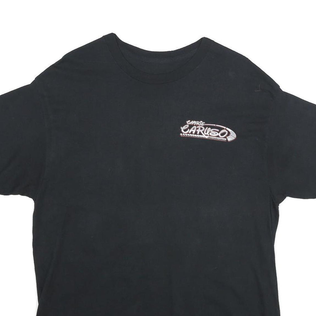 Mens Black Carrie Caruso Graphic T-Shirt M Short Sleeve Crew Neck Motor Racing