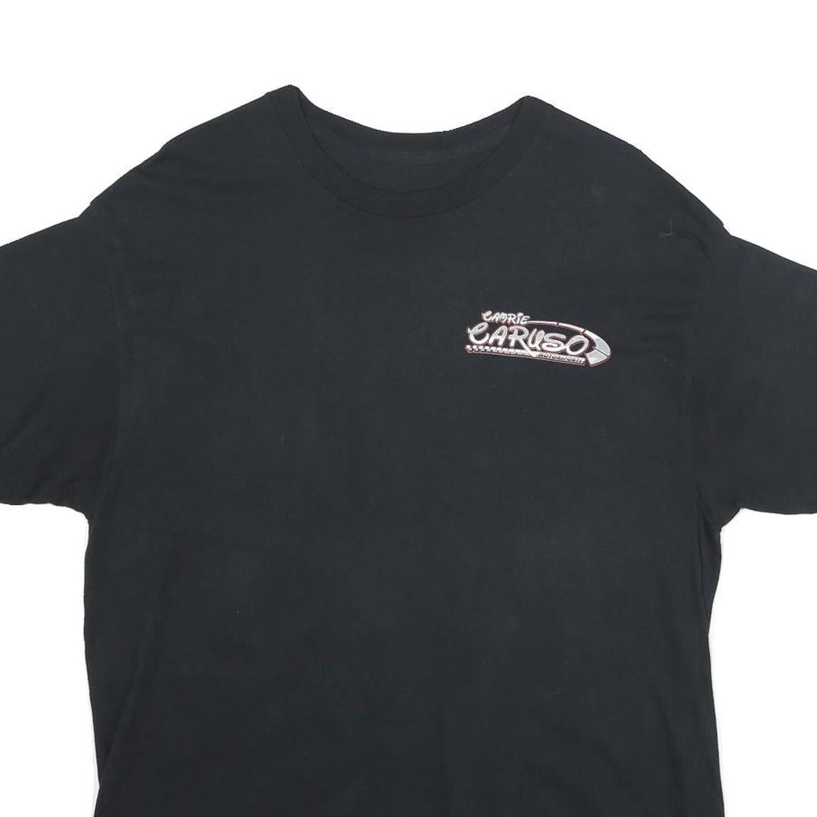 Mens Black Carrie Caruso Graphic T-Shirt M Short Sleeve Crew Neck Motor Racing