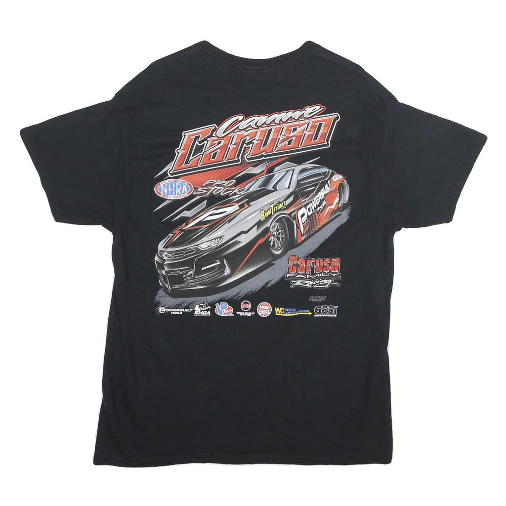 Mens Black Carrie Caruso Graphic T-Shirt M Short Sleeve Crew Neck Motor Racing